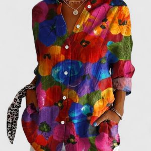 Women's Colourful Print Blouse ?C Relaxed Fit - Image 5