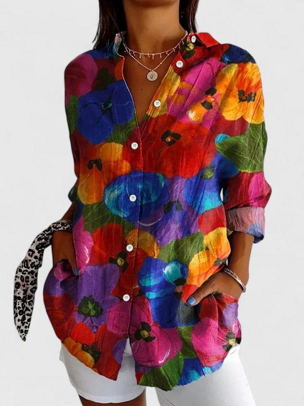 Women's Colourful Print Blouse ?C Relaxed Fit