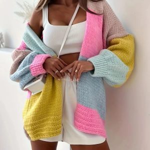 Nola Colour Block Knit Cardigan - Image 6