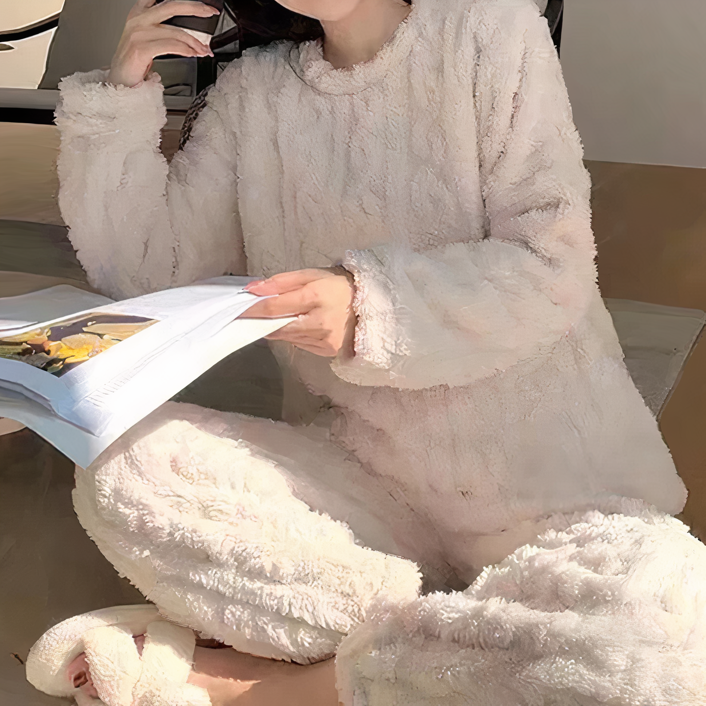 Warm Fleece Pajama Set for Women - Image 5