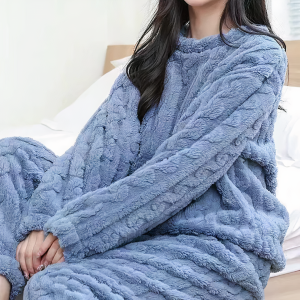 Warm Fleece Pajama Set for Women - Image 3