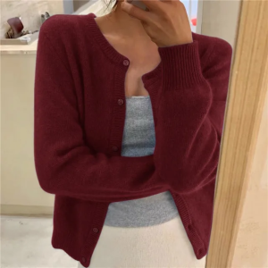 Soft Knit Cardigan with Button Front and Round Neckline - Image 7