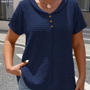 Lunara | Elegant Women's V-Neck Button Top