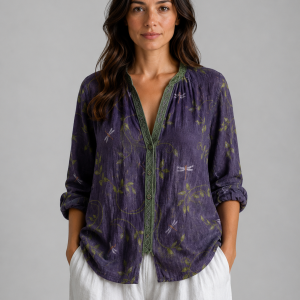 Women's Bohemian V-Neck Blouse ?C Relaxed Style Top
