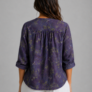 Women's Bohemian V-Neck Blouse ?C Relaxed Style Top - Image 2