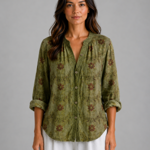 Women's Bohemian V-Neck Blouse ?C Relaxed Style Top - Image 3