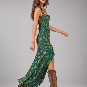 Women's Boho Floral Side Slit Maxi Dress ?C Flowing Silhouette - Image 4