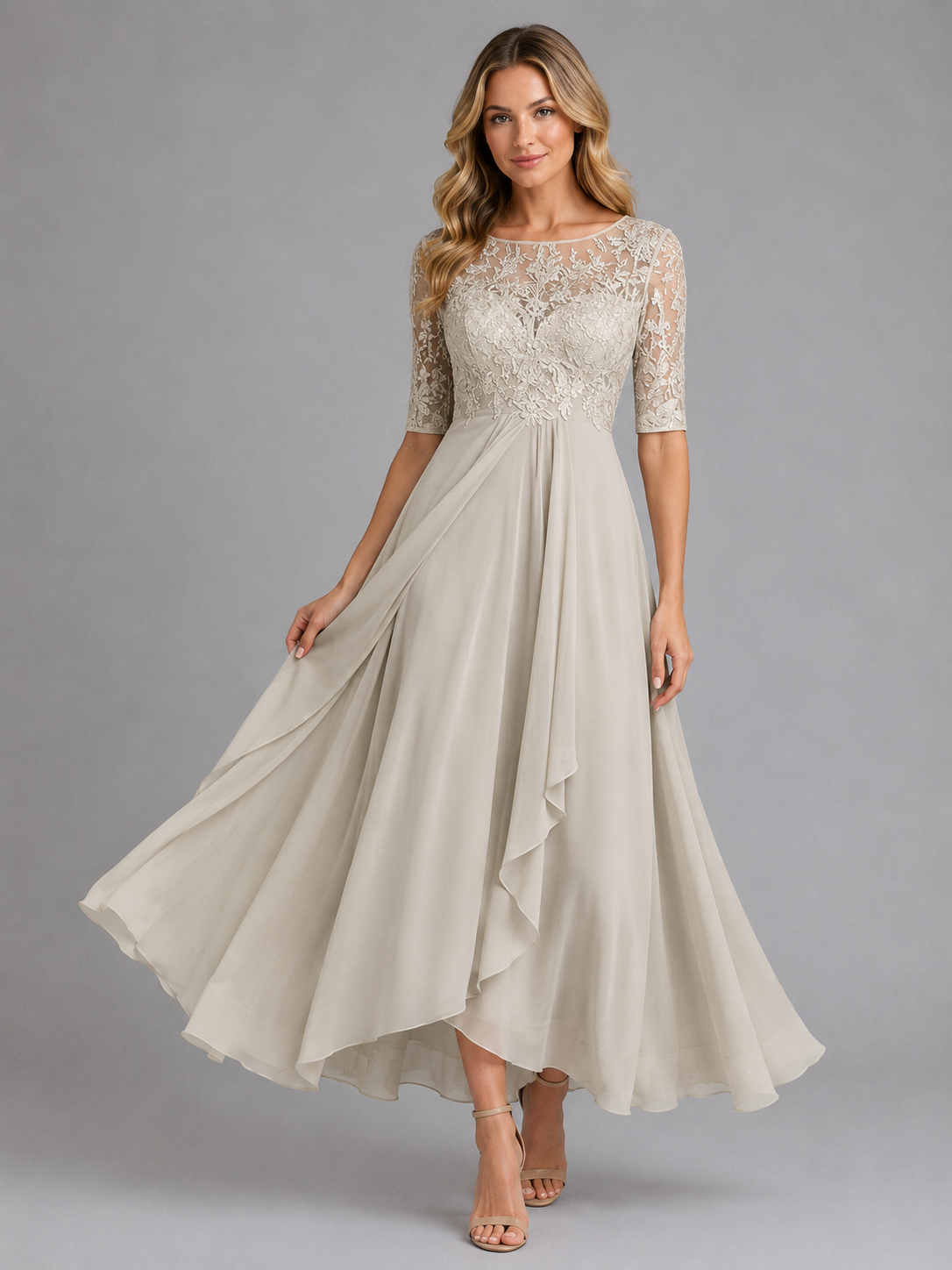 Genevieve Lace Midi Dress - Image 5
