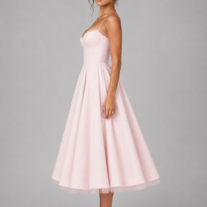 Women's Corset Midi Dress with Full Skirt ?C Elegant Occasion Style - Image 3