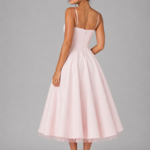 Women's Corset Midi Dress with Full Skirt ?C Elegant Occasion Style - Image 2