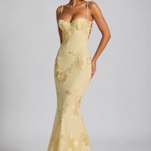 Women's Floral Corset Maxi Dress ?C Sculpted Elegant Silhouette - Image 4