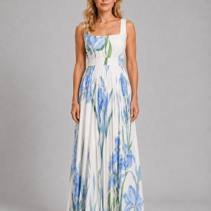 Women's Floral Maxi Dress ?C Flattering A-Line Fit