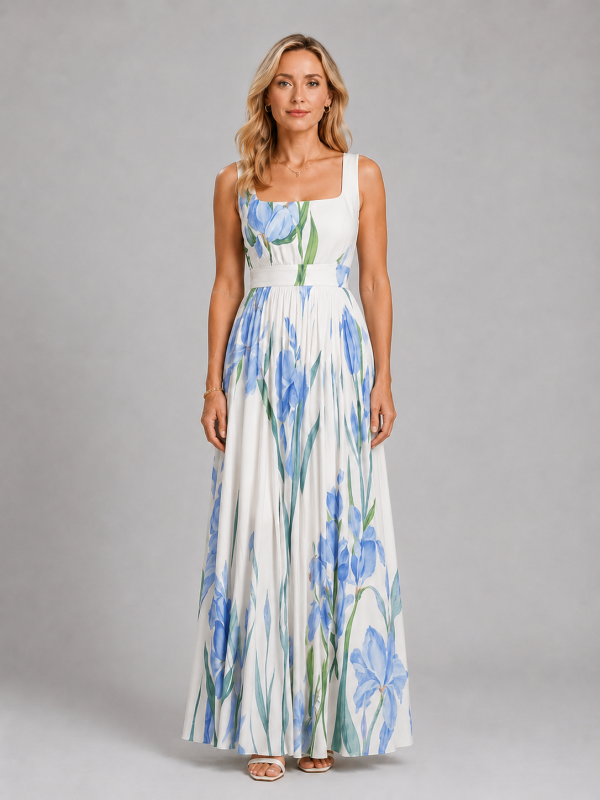 Women's Floral Maxi Dress ?C Flattering A-Line Fit