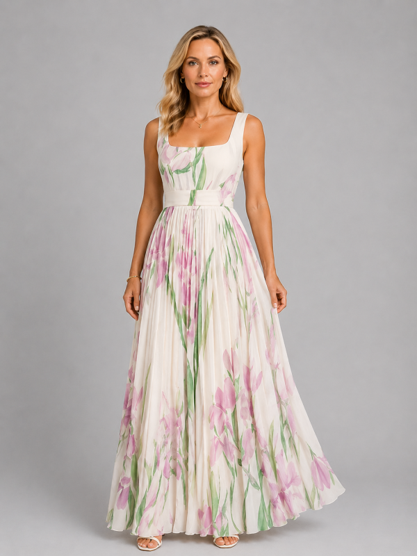 Women's Floral Maxi Dress ?C Flattering A-Line Fit