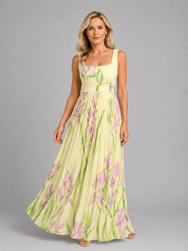 Women's Floral Maxi Dress ?C Flattering A-Line Fit