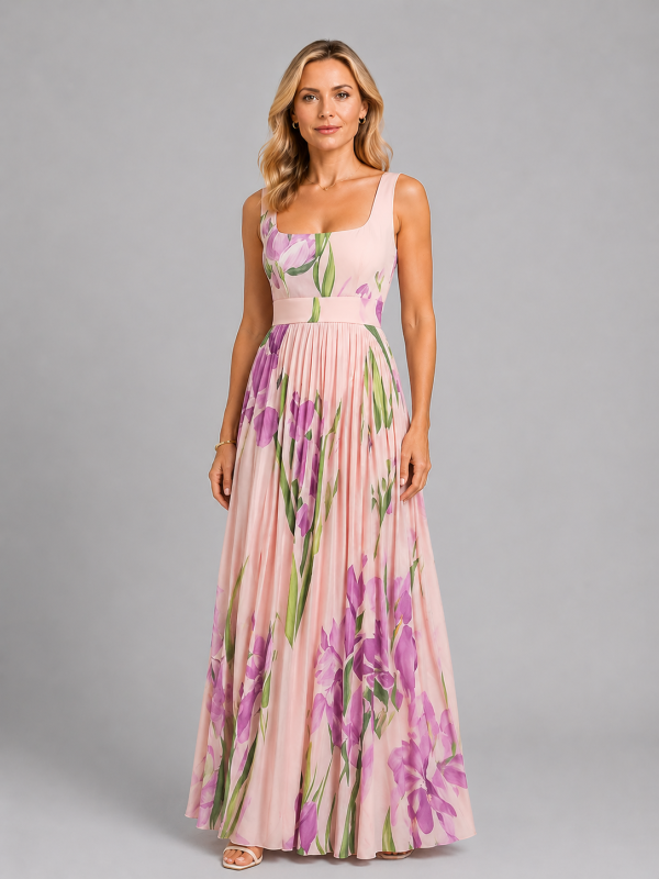 Women's Floral Maxi Dress ?C Flattering A-Line Fit