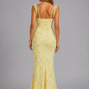 Women's Floral Maxi Dress ?C Ruffle Strap Summer Style - Image 3