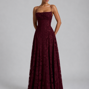 Women's Floral Maxi Dress ?C Sculpted Silhouette - Image 5