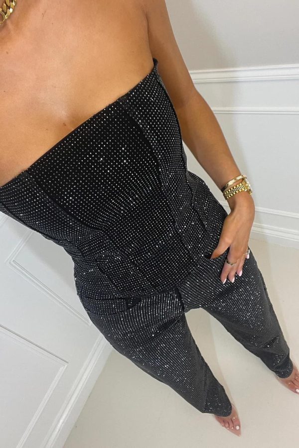 Starlight Strapless Sequin Jumpsuit