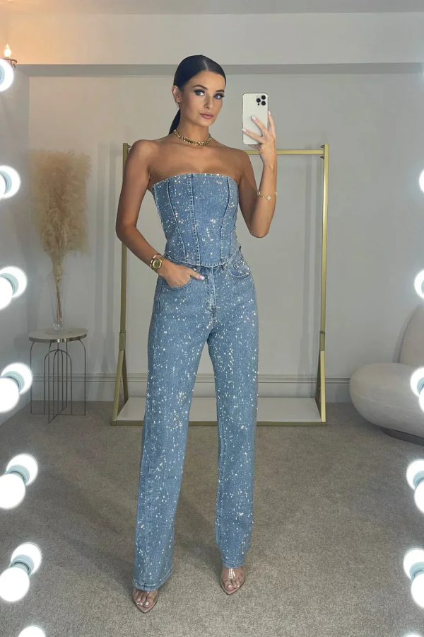 Starlight Strapless Sequin Jumpsuit