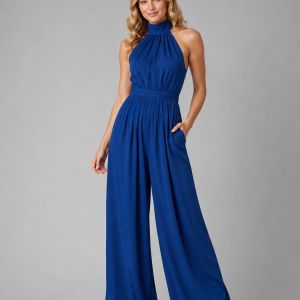 Women's Halter Neck Wide Leg Jumpsuit ?C Elegant Flowing Style - Image 5