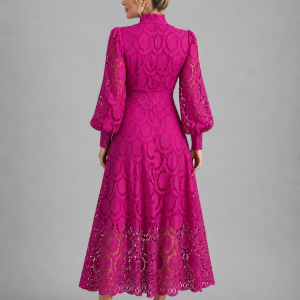 Women's Lace Midi Dress ?C Elegant Flowing Silhouette - Image 3