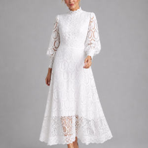 Women's Lace Midi Dress ?C Elegant Flowing Silhouette - Image 4