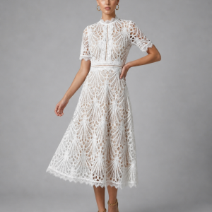 Thalia Lace Midi Dress - Image 4