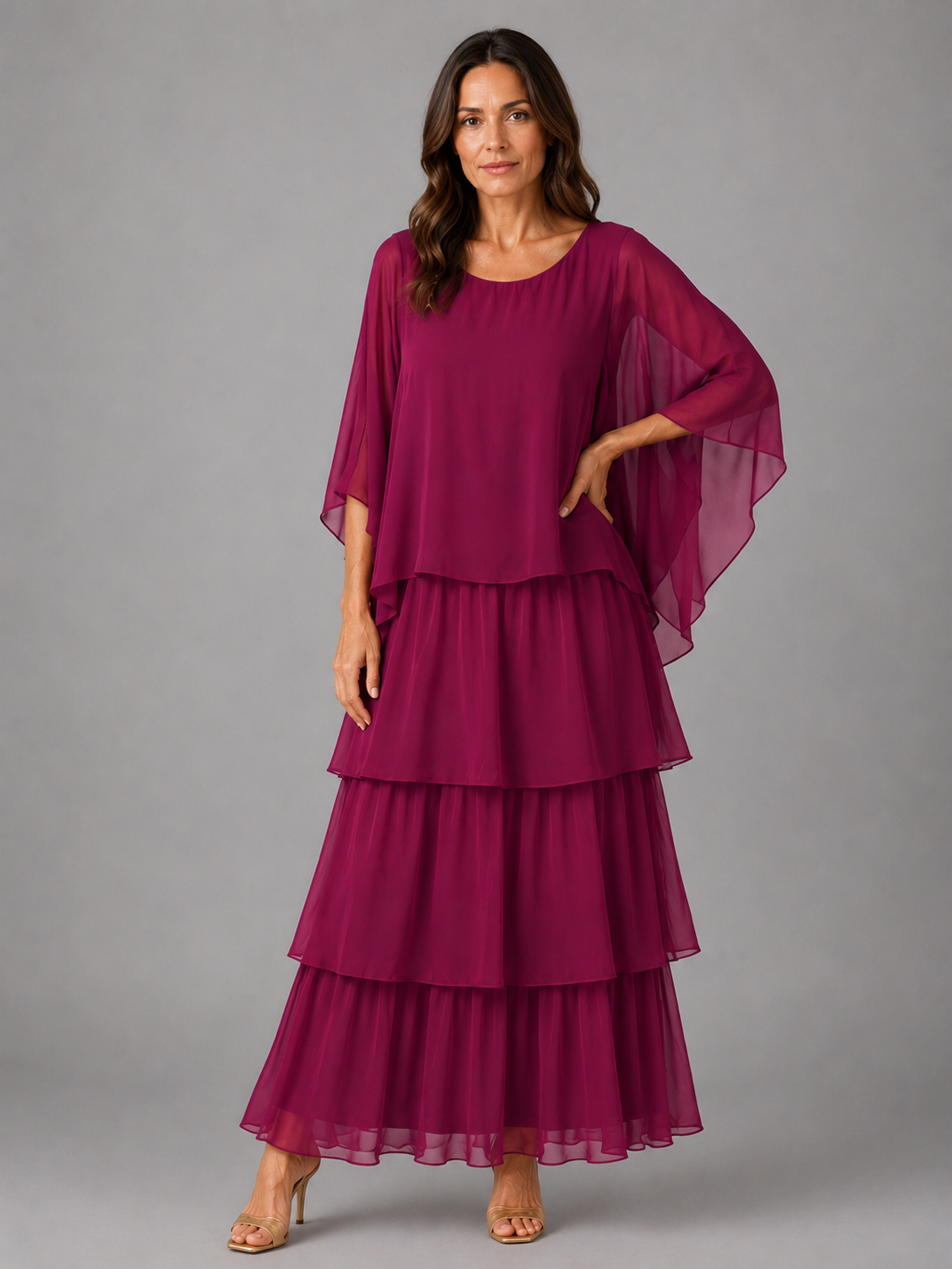 Paloma Tiered Chiffon Maxi Dress - Image 7