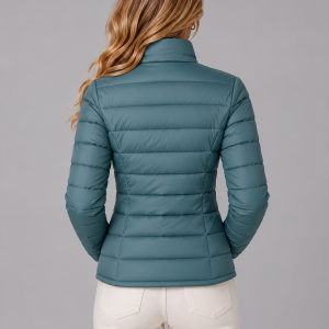 Women's Lightweight Puffer Summer Jacket ?C Slim Fit Zip-Up Coat - Image 3