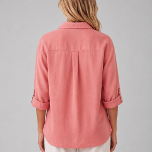 Women's Linen-Look Button Shirt ?C Relaxed Summer Blouse - Image 2