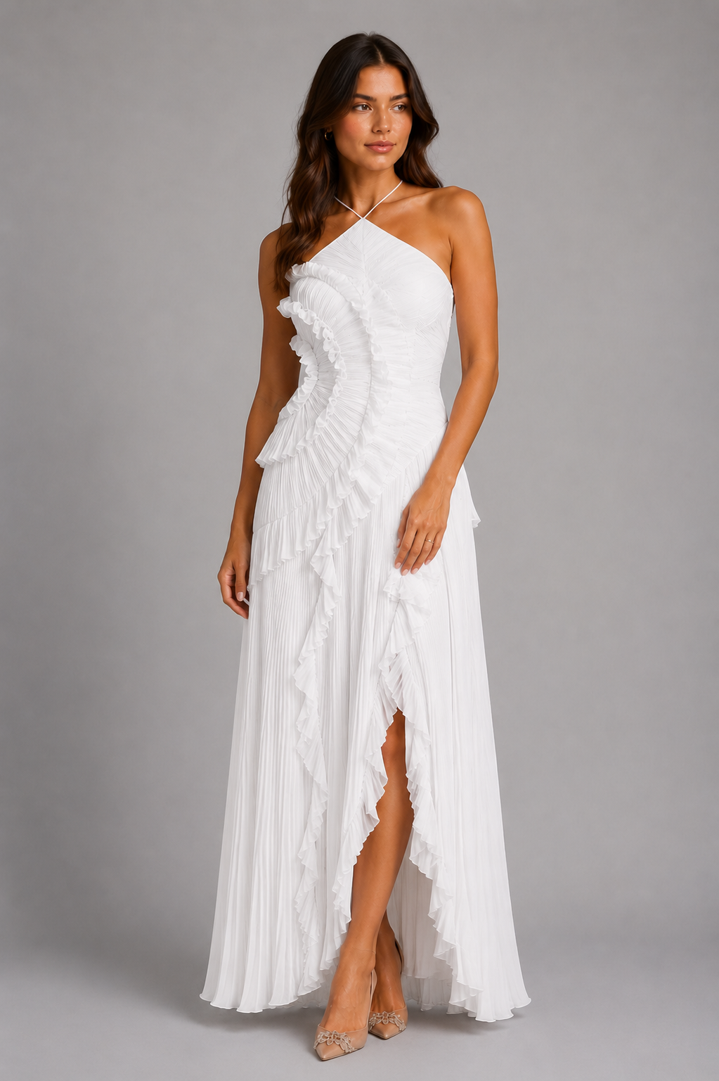 Cordelia Pleated Halter Dress - Image 4