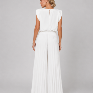 Women's Pleated Wide Leg Trouser Set ?C Elegant Relaxed Style - Image 3