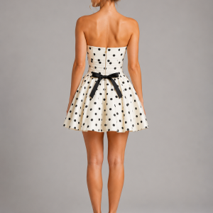 Women's Polka Dot Corset Mini Dress ?C Strapless Summer Style - Image 3