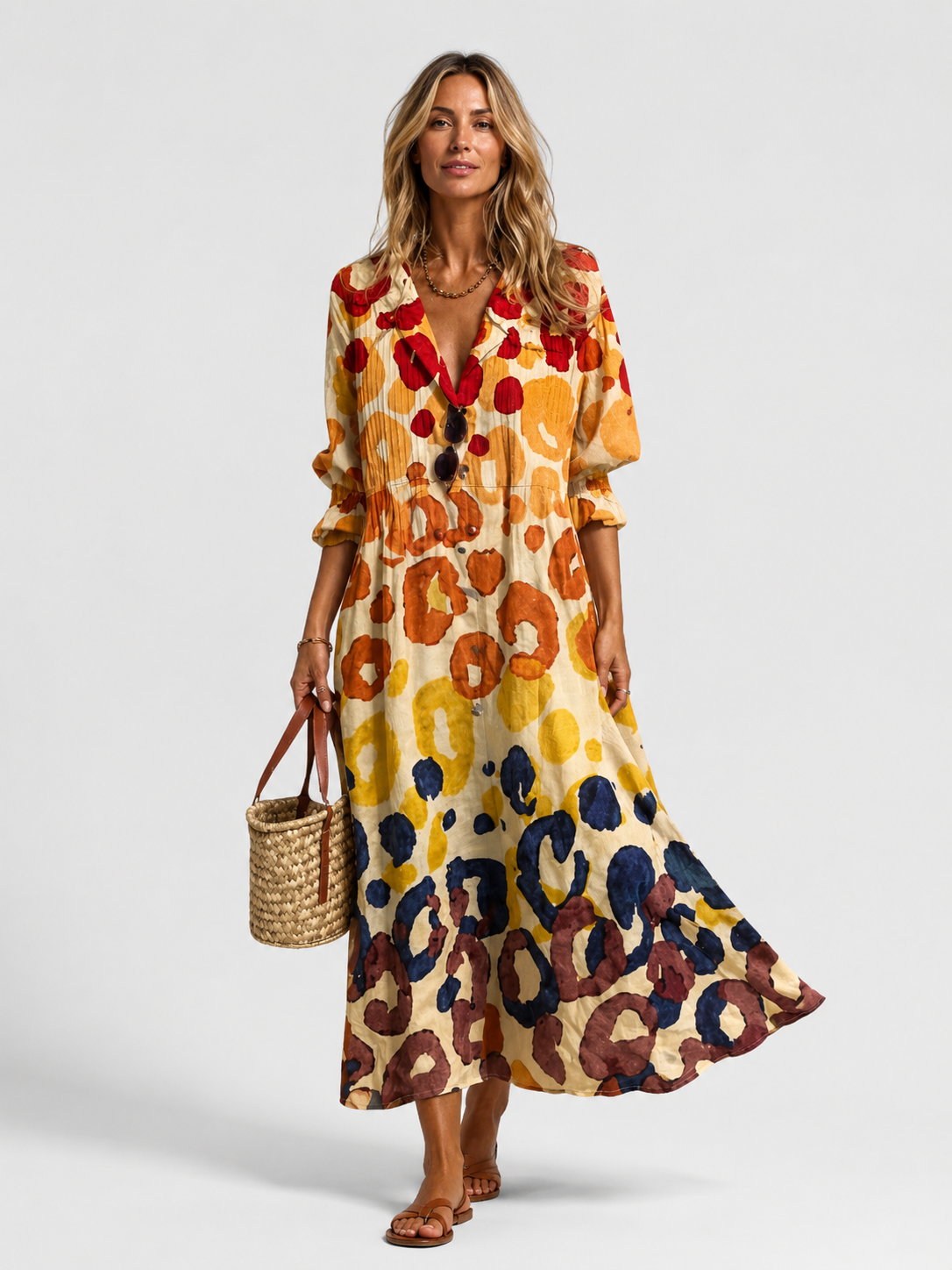 Noelle Printed Maxi Dress - Image 1