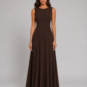 Women's Ruched Sleeveless A-Line Maxi Dress ?C Relaxed Summer Style - Image 5