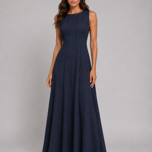 Women's Ruched Sleeveless A-Line Maxi Dress ?C Relaxed Summer Style - Image 6