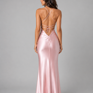 Women's Satin Feel Maxi Dress ?C Sculpted Fit Evening Gown - Image 2