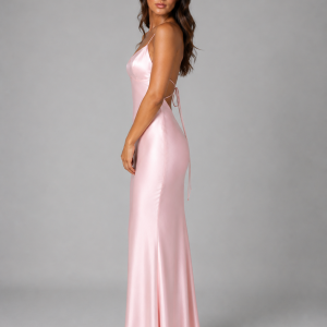 Women's Satin Feel Maxi Dress ?C Sculpted Fit Evening Gown - Image 4