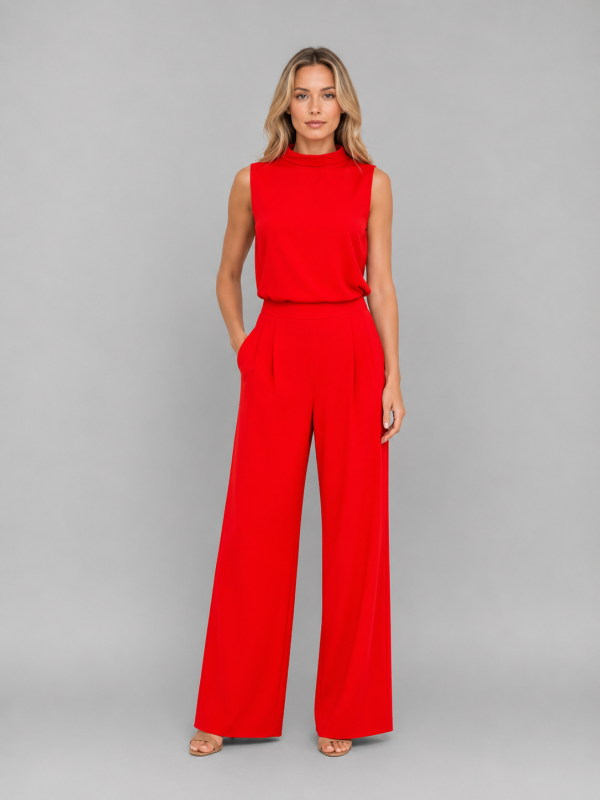 Women's Sleeveless Wide Leg Co-Ord Set ?C Casual Two-Piece Outfit