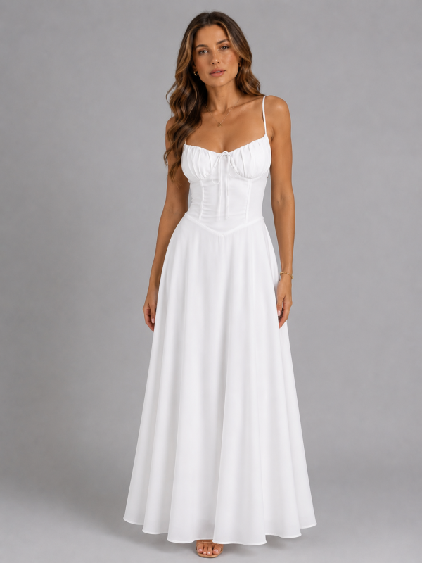 Women's Strappy Summer Maxi Dress ?C Flowing Silhouette