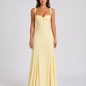Women's Sweetheart Neck Maxi Dress ?C Wedding Guest Gown