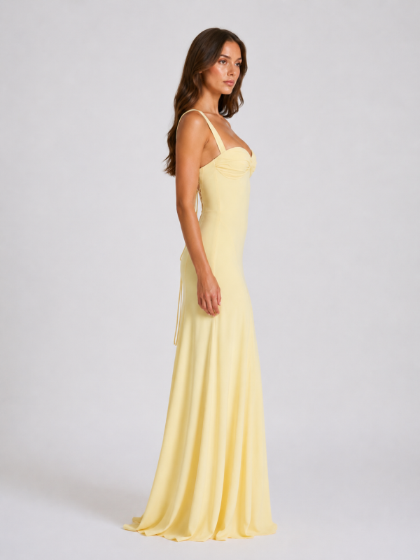 Women's Sweetheart Neck Maxi Dress ?C Wedding Guest Gown