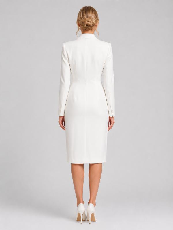 Women's Tailored Blazer Midi Dress ?C Formal Occasion Style