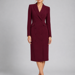 Women's Tailored Blazer Midi Dress ?C Formal Occasion Style - Image 6
