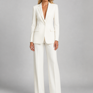 Women's Tailored Blazer and Wide-Leg Trousers Set ?C Smart Occasion Style
