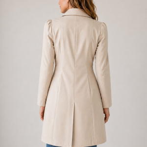 Women's Tailored Trench Coat ?C Short Buttoned Fit - Image 2