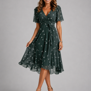 Junia Floral Wrap Dress - Image 7