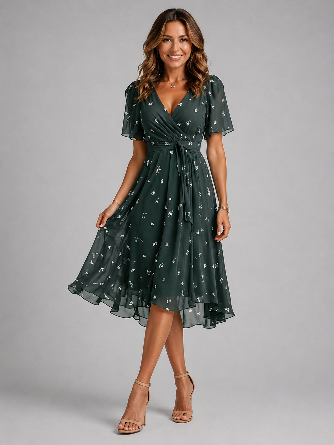 Junia Floral Wrap Dress - Image 7