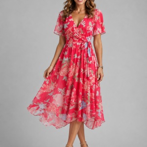 Junia Floral Wrap Dress - Image 6